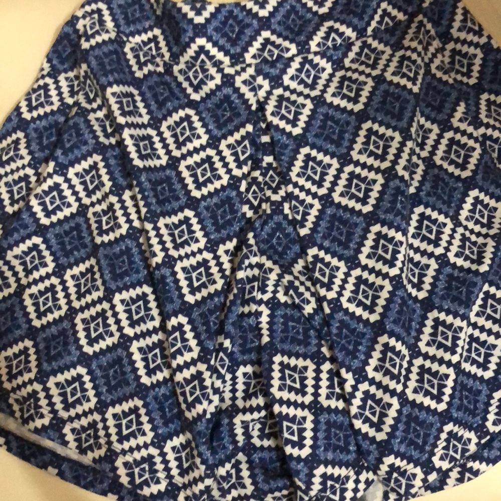 Blue and white flowy shorts